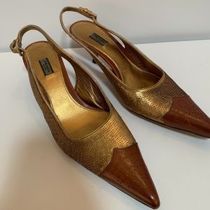 Prada Sequin Wingtip sling back heel NWOT sz 39.5   Like New. Never Been Worn